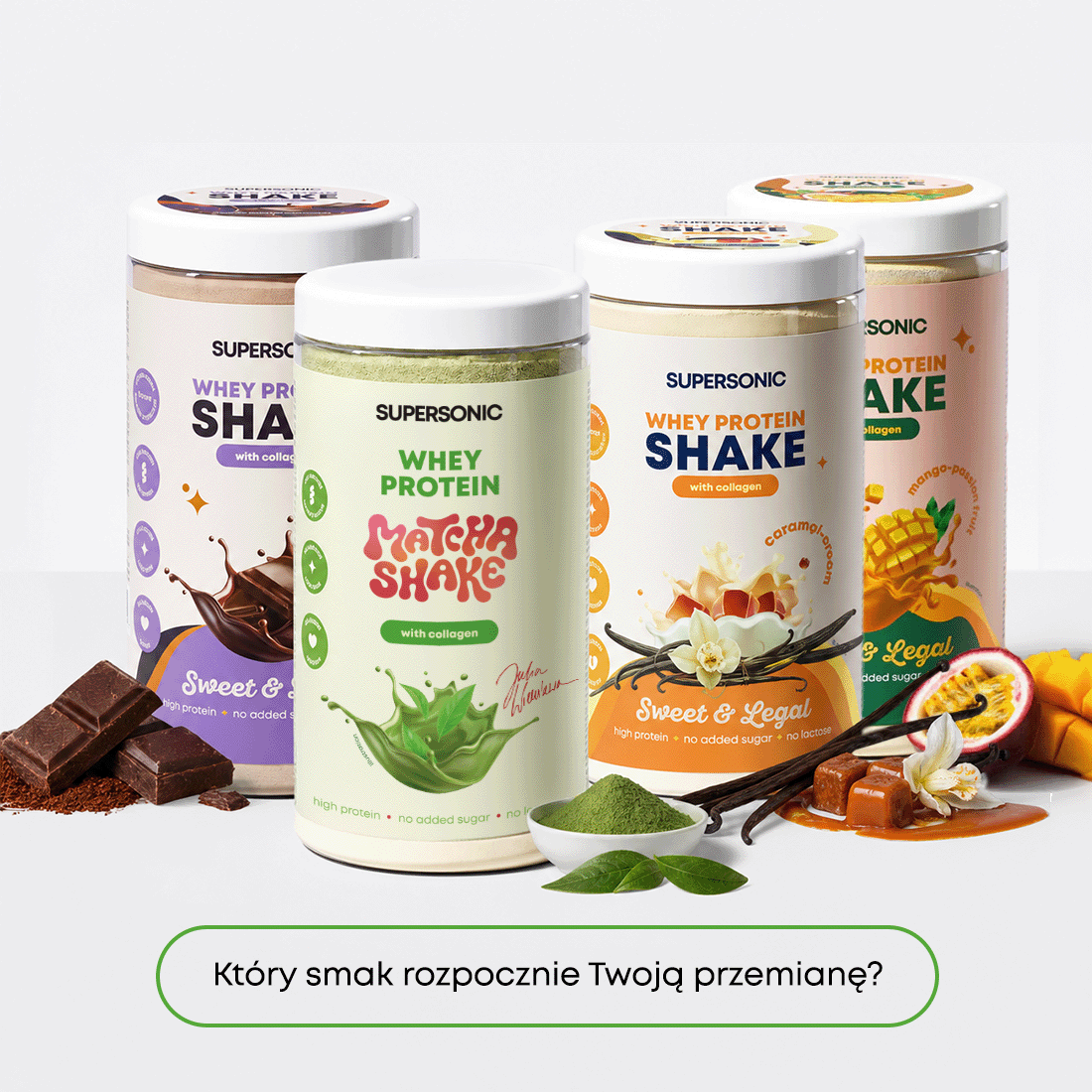 SUPERSONIC Proteinowy Shake Matcha z kolagenem