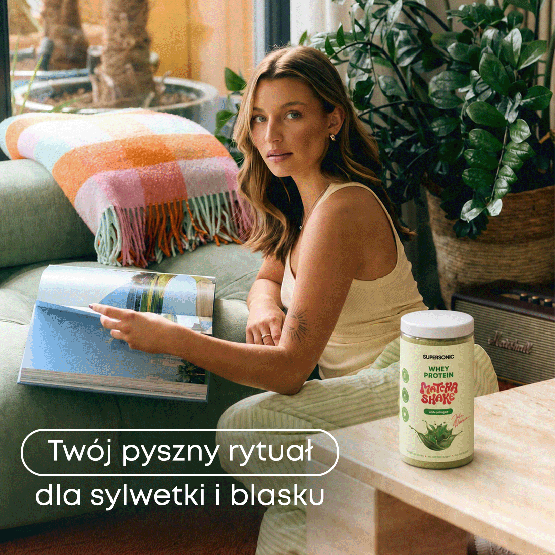 SUPERSONIC Proteinowy Shake Matcha z kolagenem