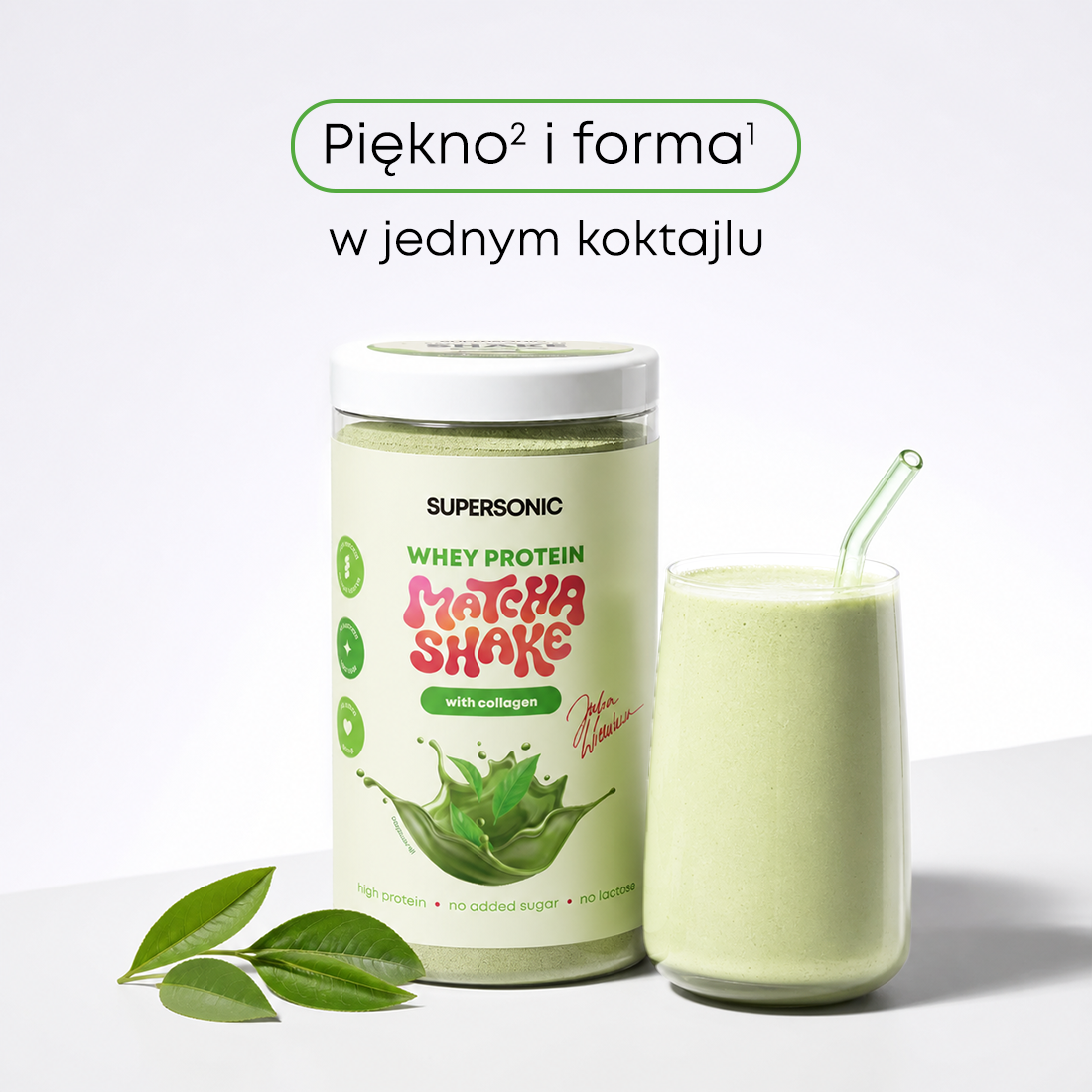 SUPERSONIC Proteinowy Shake Matcha z kolagenem