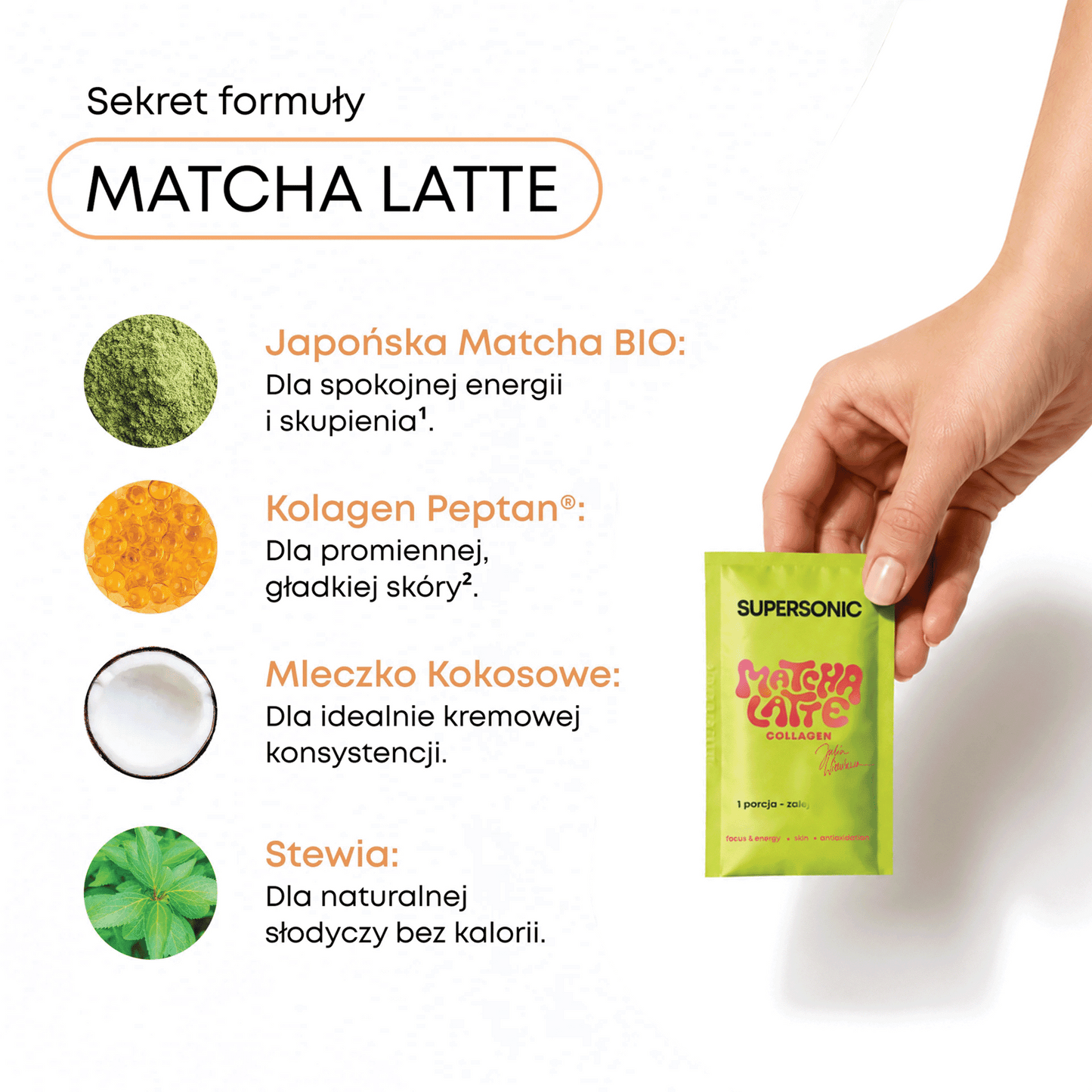 SUPERSONIC Matcha Latte Collagen Saszetki